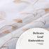 MRTREES Sheer Tier Curtains White, Voile Bathroom Tiers Rod Pocket, Leaves Embroidery Bedroom Curtain Panels Half Window Treatment for Living Room...