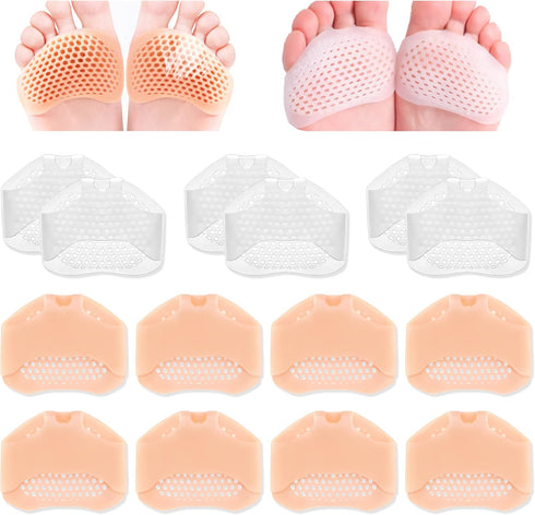 7Pairs Metatarsal Pads,Ball of Foot Cushions Reusable Breathable and Soft Gel Forefoot Pads Foot Sleeve Pad,Mortons Neuroma,Relief Pain and Preven...
