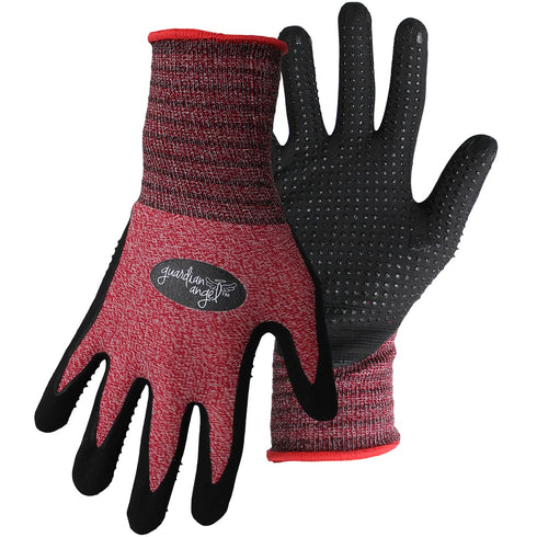 Boss Unisex Guardian Angel Dotted Nitrile Palm, Superior Grip, Abrasion Resistant, 1-Pack, Small (8444S), Purple/Red/Black...