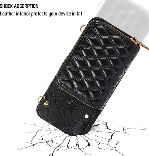 Furiet Compatible with Samsung Galaxy A20 A30 Zipper Wallet Case with Crossbody Shoulder Strap, 8 Card Slots and Leather Stand Accessories Cell Ph...