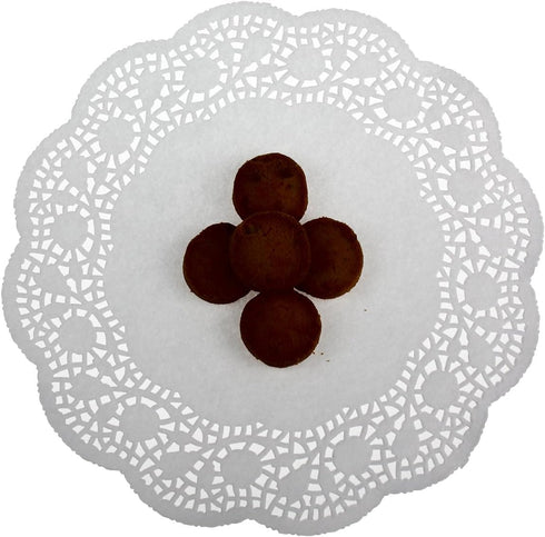 LJY 100 Pieces White Lace Round Paper Doilies Cake Packaging Pads Wedding Tableware Decoration (10.5 Inch)...