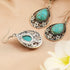 Boho Turquoise Jewelry with Dangle Earrings and Turquoise Necklace for Women Trendy, Handmade Bohemian Western Chunky Necklaces and Statement Earr...