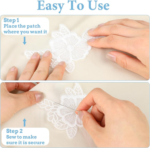 Lace Embroidery Patches, 30 Pieces Flower Applique Patches Sewing Fabric Patches 3D Floral Sew on Patches for Clothes Repairing Bags Decorating We...