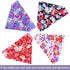 PET SHOW 4Pcs Small Dog Bandanas Slide on Collar Set Washable Cherry Blossoms Puppies Cat Bandanas Bibs Slip Through Collar Accessories for Boy Gi...