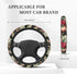 Red Hawaiian Flowers Car Steering Wheel Cover, Universal 15 Inch Soft Elastic and Comfortable Floral Steering Wheel Protector Warm in Winter and C...