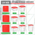 2 Pcs Lids for Square Commercial Food Storage Containers Polycarbonate Lids for 6 Qt and 8 Qt Food Storage Containers for Commercial Kitchen Dough...