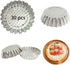 Set of 30, 3-3/4" Fluted Design Round Shape Non-stick Aluminum Tart Mold, Mini Pie Tin, Tartlet Pan...