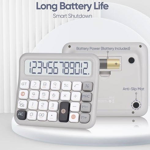 Standard Function Desktop Calculator,Powered by Batteries(Included),12 Digit Large LCD Display,Big Buttons Easy to Press,Automatic Sleep,for Offic...
