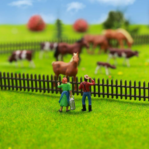 Farm Animals Figure Set,AN8706 36PCS 1:87 Well Painted Farm Animals Cows Horses Figures for HO Scale Model Train Scenery Layout Miniature Landscap...