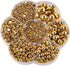 3000Pcs 1 Box Plastic Pearls Round Flatback Imitation Half Loose Beads Gem Assorted Sizes 2 to 10MM for DIY Scrapbooking Crafts Gold...