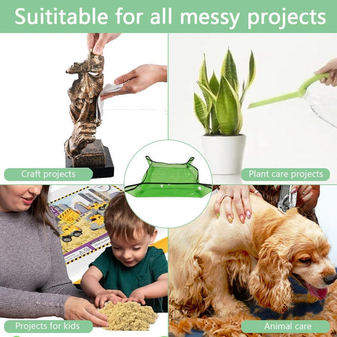 Large 39.4"*39.4" Repotting Mat for Indoor Plants Transplanting, Waterproof Heavy Duty Potting Tray for Mess Control, Succulent Potting, Gardening...