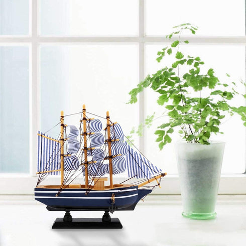 Dedoot Sailboat Model Decor, Wooden Sailing Boat Nautical Decor 7"x8" Model Ship for Ocean Theme Party and Room Decoration, Photo Props...