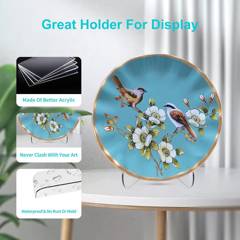 60-Degree Angle Acrylic Plate Stand, 4.5 Inch 5PC Clear Acrylic Display Easel, Clear Tablet Holder for Displaying,4.5" H x 4.5" W x 3.5" D (5 Pack...