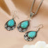Boho Turquoise Jewelry with Dangle Earrings and Turquoise Necklace for Women Trendy, Handmade Bohemian Western Chunky Necklaces and Statement Earr...