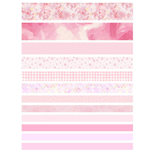 Doraking 12Rolls Decorative Washi Masking Tapes Set for Scrapbooking Gift Wrapping Decoration Arts & Crafts, Washi Tapes Set (Pink)...