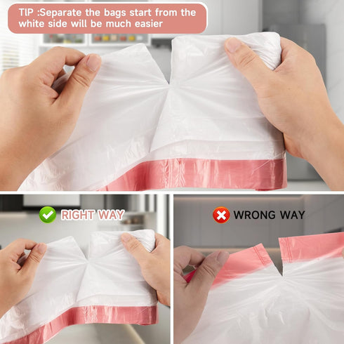 Small Trash-Bags-Bathroom 4 Gallon Drawstring Garbage-Bag - Kitchen Bedroom Car Size Unscented Clear White 57 Count Recycle Plastic Tall Liners Fo...
