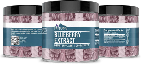 Earthborn Elements Blueberry 10:1 Extract Capsules, Pure & Undiluted, No Additives...