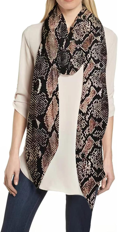 Lina & Lily Snake Print Women's Long Scarf Shawl Lightweight...