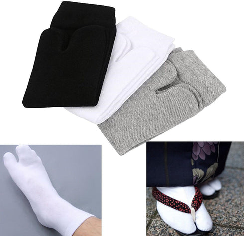 3 Pairs V-Shape Splited Toe Tabi Socks?Flip Flop Tabi Socks...