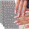 Heart Bows Nail Art Stickers Decals 4 Pcs White Red Pink Bow Tie Nail Design Stickers Bow Star Heart Nail Supplies Valentine's Day Nail Stickers B...