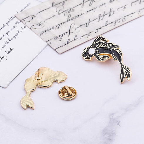 OIIKI 8PCS Enamel fish Brooches Pins, Lovely Fish Shaped Brooch, Cute Cartoon Pins for Backpacks, for Clothes Bags Jackets Hat Decorations DIY Jew...