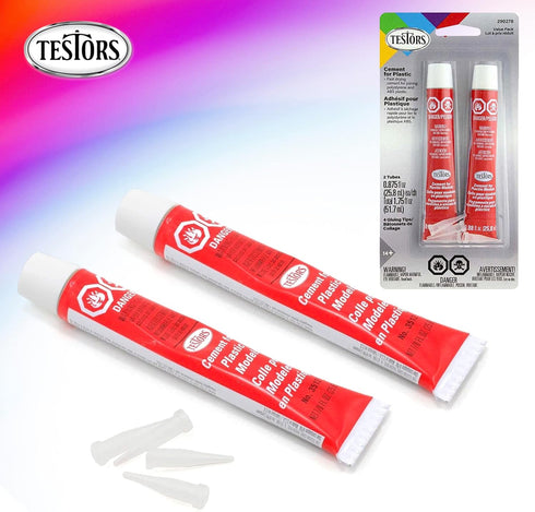 Testors Cement Plastic Model Glue Adhesive 2-Pack, 6 Fine Detail Miniatures Paint Brushes, Precision Crafting Knife with Extra Blades and Tips...