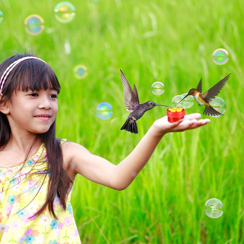 8 Packs Handheld Hummingbird Feeders Window Hummingbird Feeder with Perch Plastic Flower Finger Hummingbird Feeder Mini Hand Feeding Tools for Out...