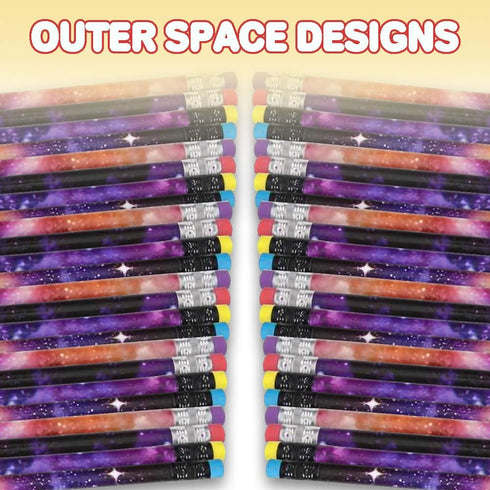 ArtCreativity Galaxy Pencils for Kids- Pack of 48- Assorted Outer Space Designs- Cute Writing Pencils with Durable Erasers, Teacher Supplies for C...
