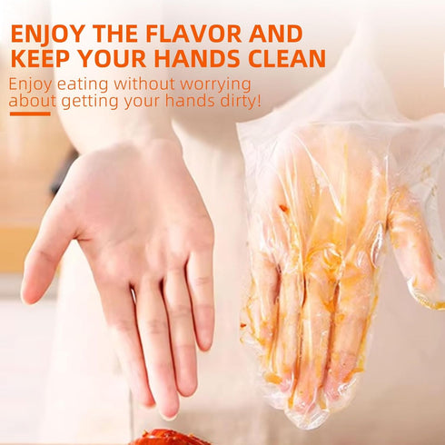 100 Pcs Disposable Plastic Gloves Food Handling Service Gloves Disposable for Cooking Kitchen Cleaning Food Prep Safe Restaurant Dye Universal Siz...