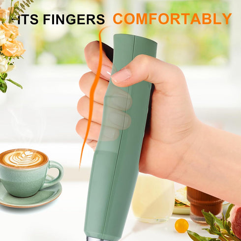 YUSWKO Granite Rechargeable Milk Frother for Coffee with Stand, Handheld Drink Mixer with 3 Heads 3 Speeds Electric Stirrers for Latte, Cappuccino...