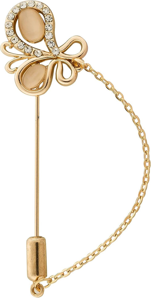 Knighthood Brooch Suit Pin Badge Butterfly with Hanging Chain Lapel Pin Coat Suit Wedding Gift Party Shirt Collar Accessories Brooch for Men And W...