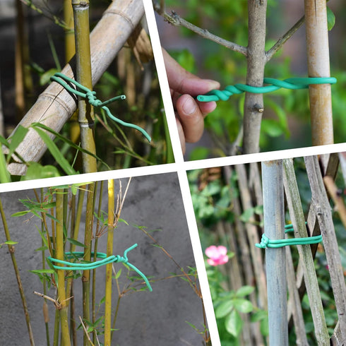 Green Soft Twist Tie Plant Tie Flexible TPR Garden Supply, for Tomatoes Roses Vines Organizing(16.4 feet/ 5 Meters)…, 16 feet...