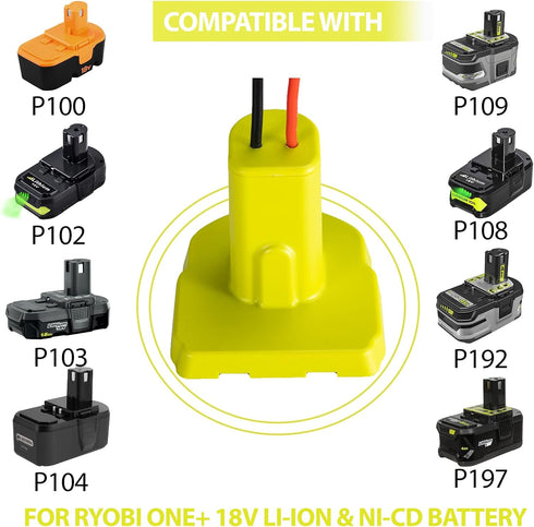 Upgraded Power Wheels Adapter for Ryobi 18V Battery with Fuse & Wire terminals,Power Connector for Rc Car, Robotics,Rc Truck, DIY,Work for 18V P10...