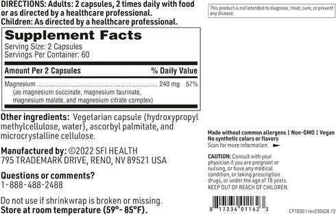 Mag Complete - Premium Magnesium Complex with Four Bioavailable Forms of Magnesium - Magnesium Supplement with Succinate, Taurinate, Malate & Aspa...
