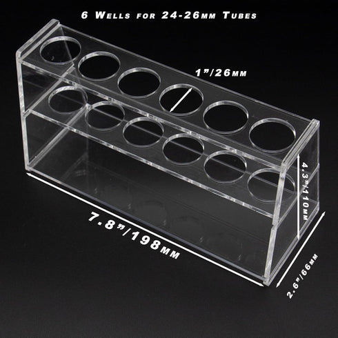 Acrylic Test Tube Holder Rack for 50ml Centrifuge Tubes Clear?Holds 21-26mm Tubes (50ml, 6 Wells)...