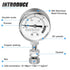 MEANLIN MEASURE Stainless steel pressure cooker gauge,0-20Psi 2" DIAL FACE 3/8" UNC steam pressure gauge?Pressure tank table (includes washer, was...