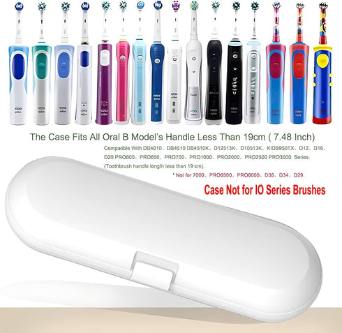 Electric Toothbrush Travel Case for Oral-B Toothbrushes & 6Pcs Reusable Toothbrush Head Covers Compatible with Oral B Electric Toothbrush Heads (W...