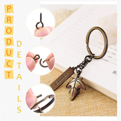 Rustark 450 Pcs 20mm Bronze Split Key Chain Rings with Chain and Jump Ring Bulk, Screw Eye Pin Keychain Parts Kit for Crafts Supplies Jewelry Maki...