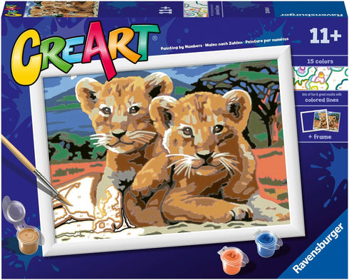 Ravensburger Little Lion Cubs Paint by Numbers Kit for Kids - 23616 - Painting Arts and Crafts for Ages 11 and Up...