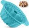 Silicone Fluted Pans, Non-stick with Sturdy Handle, Baking Molds, Perfect Bakeware for Cake, Jello, Gelatin, Bread, Para Gelatinas, 9.5 Inch (Blue...