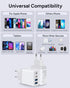 European Travel Plug Adapter, 40W 4-Port USB C Wall Charger Type C Fast Charging Block International Power Adapter US to Europe EU for iPhone 15 1...