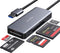 CF Card Reader,USB 3.0 to Compact Flash Memory Card Reader Adapter 5Gbps Read 5 Cards Simultaneously for SDXC, SDHC, SD, Micro SDXC, Micro SD, Mic...