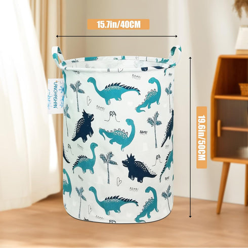 LANGYASHAN Laundry Basket Canvas Fabric Collapsible Organizer Basket for Storage Bin Toy Bins Gift Baskets Bedroom Clothes Children Nursery Hamper...