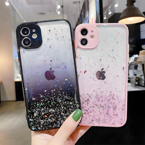 siduater Strap Holder Case for 6.1" iPhone 12 with Wristband Kickstand, Bling Glitter Sparkle Clear Cover Soft TPU Bumper Adjustable Hand Grip Loo...