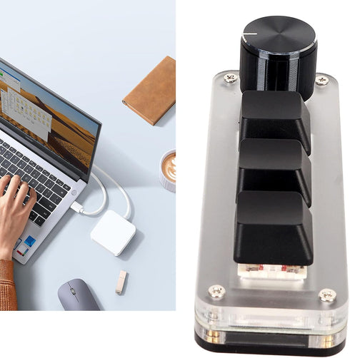 Yoidesu One Handed Macro Mechanical Keyboard, Portable Mini Gaming Keypad Fully Programmable Keys Red Switches, DIY Programmable Shortcut Custom U...