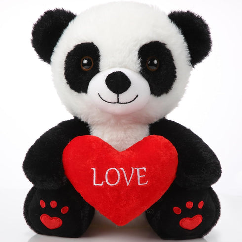 10 Inch Graduation Gifts Plush Panda with Love Heart Soft Stuffed Panda Toys Gifts Cute Stuffed Animals for Girls Boys Girlfriend Boyfriend Lover ...