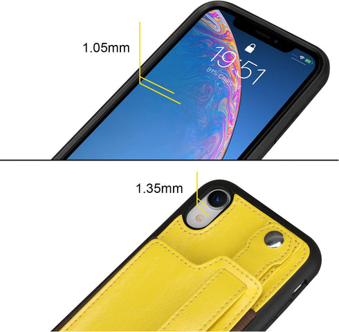TOOVREN Cover for iPhone XR Wallet Case with Lanyard Strap Card Holder Protective Cover with Stand Wallet Leather PU Adjustable Detachable Lanyard...