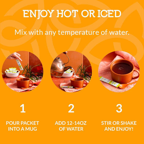 Cusa Tea & Coffee | Premium Instant Mango Green Tea With Real Fruit & Spices | Organic Leaves Drink Mix Packets | Hot or Iced Tea (30 Single Servi...