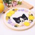 Harimau 4pcs Beginner Embroidery Kit,Cute cat Pattern,Cross Stitch Kits, Including Stamped Embroidery Cloth with 2 Embroidery Hoops, Multicolor Co...