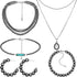 Kigeli 5 Pcs Navajo Pearl Jewelry Set Navajo Pearl Necklace Earring and Bracelets Vintage Multilayer Pearl Necklace Western Style Choker Silver Dr...